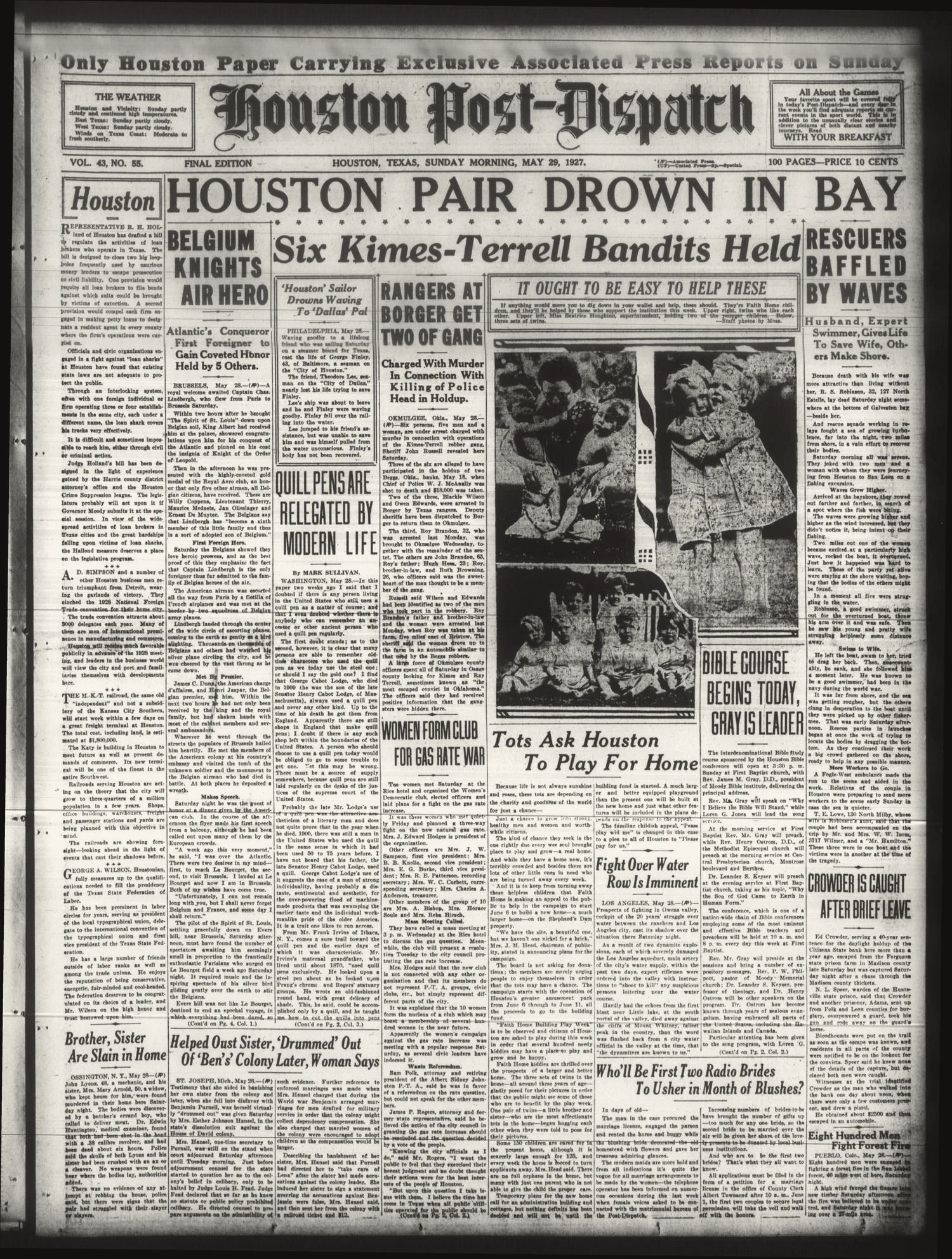 Houston Post-Dispatch (Houston, Tex.), Vol. 43, No. 55, Ed. 1 Sunday, May 29, 1927